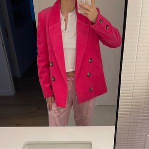 S/M Zara Corduroy Hot Pink Blazer 💗